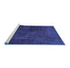 Sideview of Machine Washable Abstract Blue Contemporary Rug, wshcon1948blu