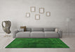 Machine Washable Abstract Green Contemporary Area Rugs in a Living Room,, wshcon1948grn