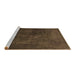 Sideview of Machine Washable Abstract Brown Contemporary Rug, wshcon1948brn