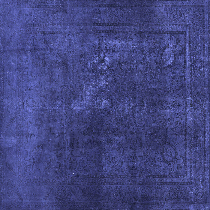 Square Abstract Blue Contemporary Rug, con1948blu