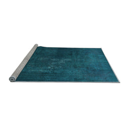 Sideview of Machine Washable Abstract Light Blue Contemporary Rug, wshcon1948lblu