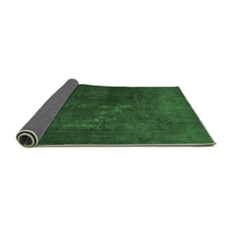 Sideview of Abstract Emerald Green Contemporary Rug, con1948emgrn