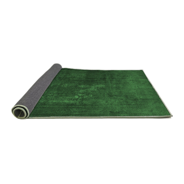Sideview of Abstract Emerald Green Contemporary Rug, con1948emgrn