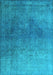Machine Washable Persian Light Blue Bohemian Rug, wshcon1949lblu