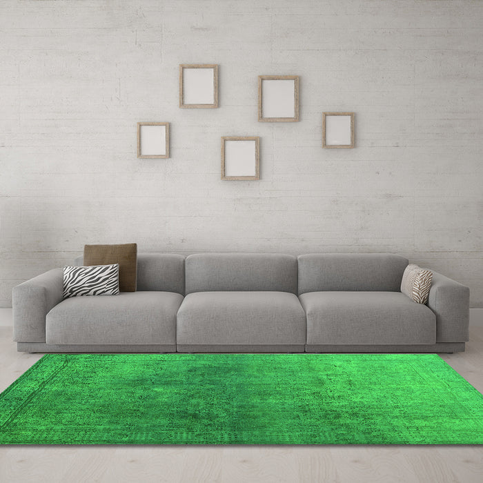 Machine Washable Persian Green Bohemian Area Rugs in a Living Room,, wshcon1949grn