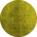 Round Persian Yellow Bohemian Rug, con1949yw