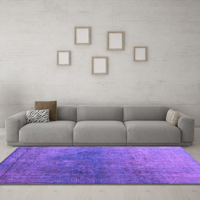 Machine Washable Persian Purple Bohemian Area Rugs in a Living Room, wshcon1949pur