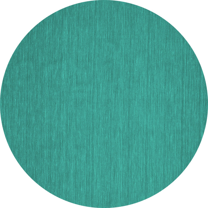 Round Abstract Turquoise Contemporary Rug, con194turq