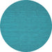 Round Abstract Light Blue Contemporary Rug, con194lblu