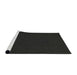 Serging Thickness of Machine Washable Contemporary Charcoal Black Rug, wshcon195