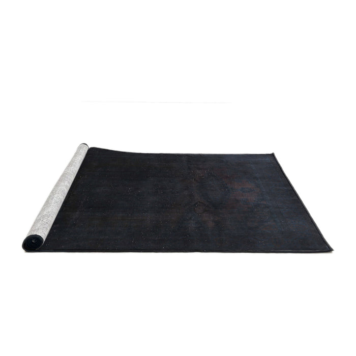 Serging Thickness of Machine Washable Contemporary Gunmetal Green Rug, wshcon1950