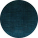 Round Machine Washable Abstract Light Blue Contemporary Rug, wshcon1950lblu