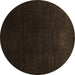 Round Machine Washable Abstract Brown Contemporary Rug, wshcon1950brn