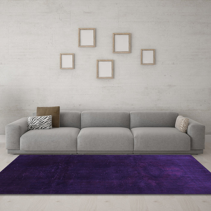 Machine Washable Abstract Purple Contemporary Area Rugs in a Living Room, wshcon1950pur