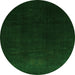 Square Abstract Green Contemporary Rug, con1950grn