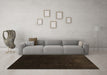 Machine Washable Abstract Brown Contemporary Rug in a Living Room,, wshcon1950brn