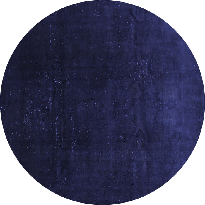 Round Abstract Blue Contemporary Rug, con1950blu