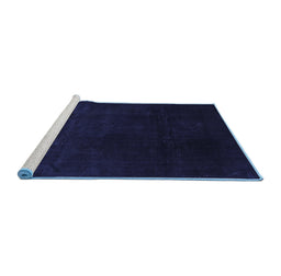 Sideview of Machine Washable Abstract Blue Contemporary Rug, wshcon1950blu