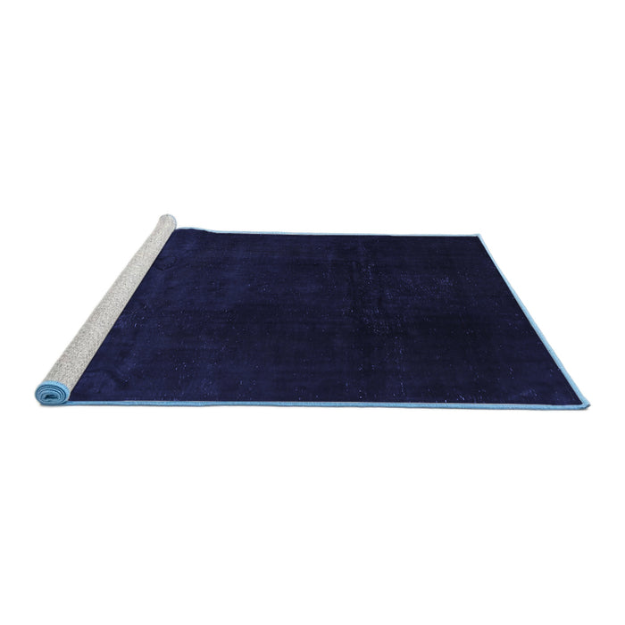 Sideview of Machine Washable Abstract Blue Contemporary Rug, wshcon1950blu