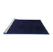 Sideview of Machine Washable Abstract Blue Contemporary Rug, wshcon1950blu