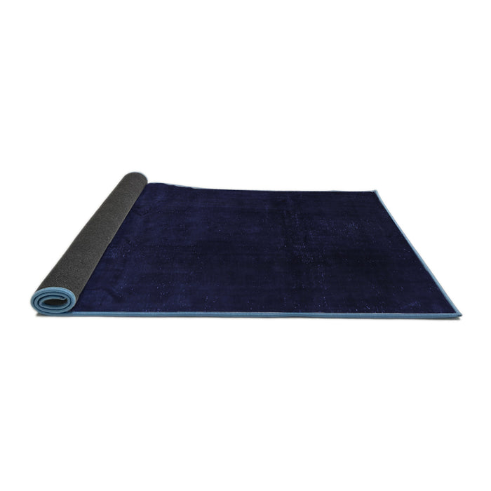 Sideview of Abstract Blue Contemporary Rug, con1950blu