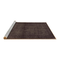 Sideview of Machine Washable Abstract Brown Contemporary Rug, wshcon1951brn