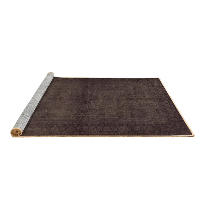 Sideview of Machine Washable Abstract Brown Contemporary Rug, wshcon1951brn
