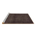 Sideview of Machine Washable Abstract Brown Contemporary Rug, wshcon1951brn