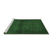 Sideview of Machine Washable Abstract Emerald Green Contemporary Area Rugs, wshcon1951emgrn