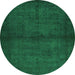 Machine Washable Abstract Green Contemporary Area Rugs, wshcon1951grn