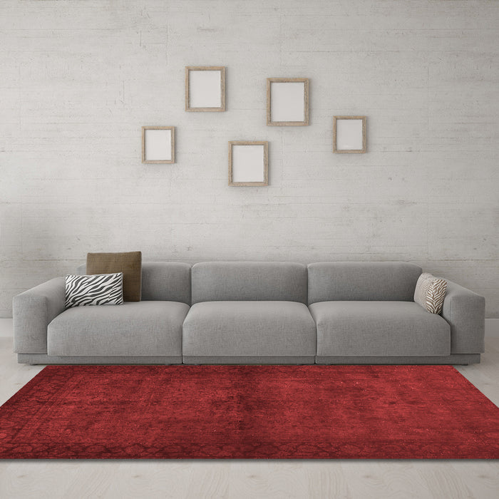 Contemporary Red Washable Rugs
