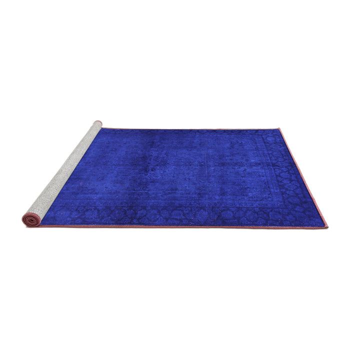 Sideview of Machine Washable Abstract Purple Contemporary Area Rugs, wshcon1951pur