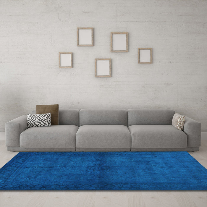 Machine Washable Abstract Light Blue Contemporary Rug in a Living Room, wshcon1951lblu