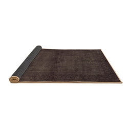 Sideview of Abstract Brown Contemporary Rug, con1951brn