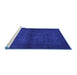 Sideview of Machine Washable Abstract Blue Contemporary Rug, wshcon1951blu