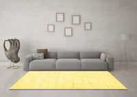 Machine Washable Solid Yellow Modern Rug, wshcon1952yw