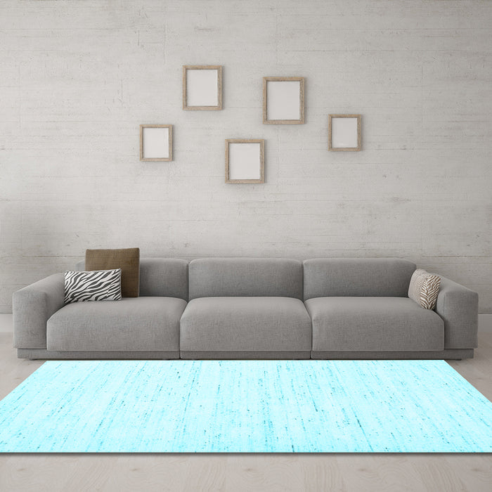 Machine Washable Solid Light Blue Modern Rug in a Living Room, wshcon1952lblu
