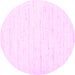 Round Solid Pink Modern Rug, con1952pnk