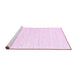 Sideview of Machine Washable Solid Pink Modern Rug, wshcon1952pnk