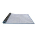 Sideview of Solid Blue Modern Rug, con1952blu