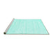 Sideview of Machine Washable Solid Turquoise Modern Area Rugs, wshcon1952turq