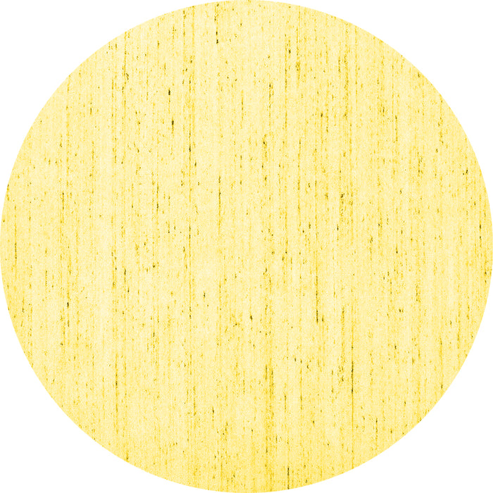 Round Solid Yellow Modern Rug, con1952yw