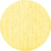 Round Solid Yellow Modern Rug, con1952yw