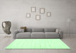 Machine Washable Solid Emerald Green Modern Area Rugs in a Living Room,, wshcon1952emgrn