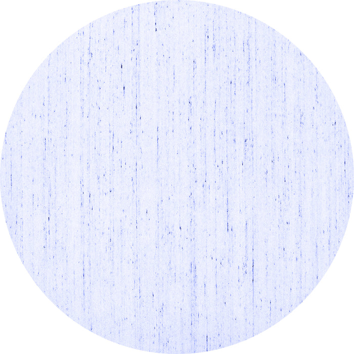 Round Machine Washable Solid Blue Modern Rug, wshcon1952blu