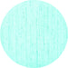 Round Solid Turquoise Modern Rug, con1952turq