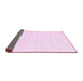 Sideview of Solid Pink Modern Rug, con1952pnk