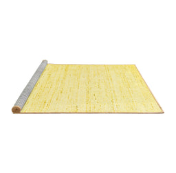 Sideview of Machine Washable Solid Yellow Modern Rug, wshcon1952yw