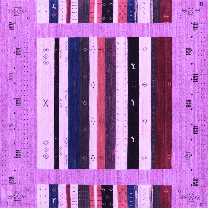 Square Abstract Purple Contemporary Rug, con1953pur