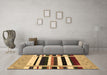 Machine Washable Abstract Brown Contemporary Rug in a Living Room,, wshcon1953brn